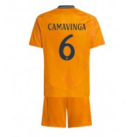 Real Madrid Eduardo Camavinga #6 Udebane Trøje Børn 2024-25 Kortærmet (+ Korte bukser)